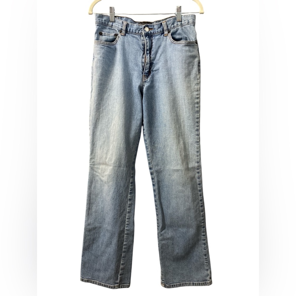 New York & Company Vintage Bootcut Women size 10 Tall Stonewash Blue Denim Jeans